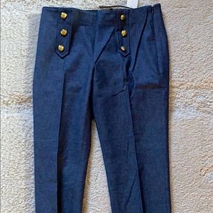 NWT BANANA REPUBLIC SLOAN Sailor Pant Brass Button